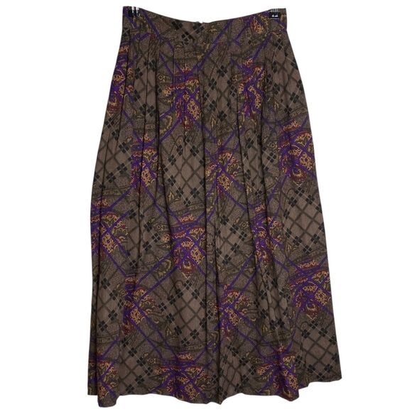 Vtg Claude Maxi Skirt Womens 5/6 (Waist 27") Boho Pockets Pleated Romantic USA - Picture 1 of 15